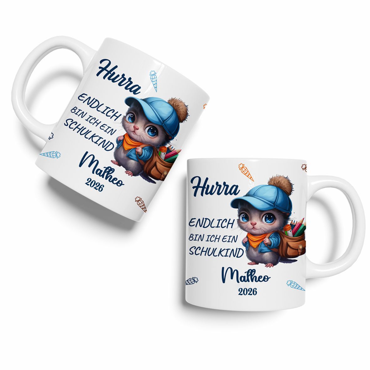 Tasse Einschulung mit Name Personalisieren - Endlich bin ich ein Schulkind - Endlich Schulkind - Fotofol