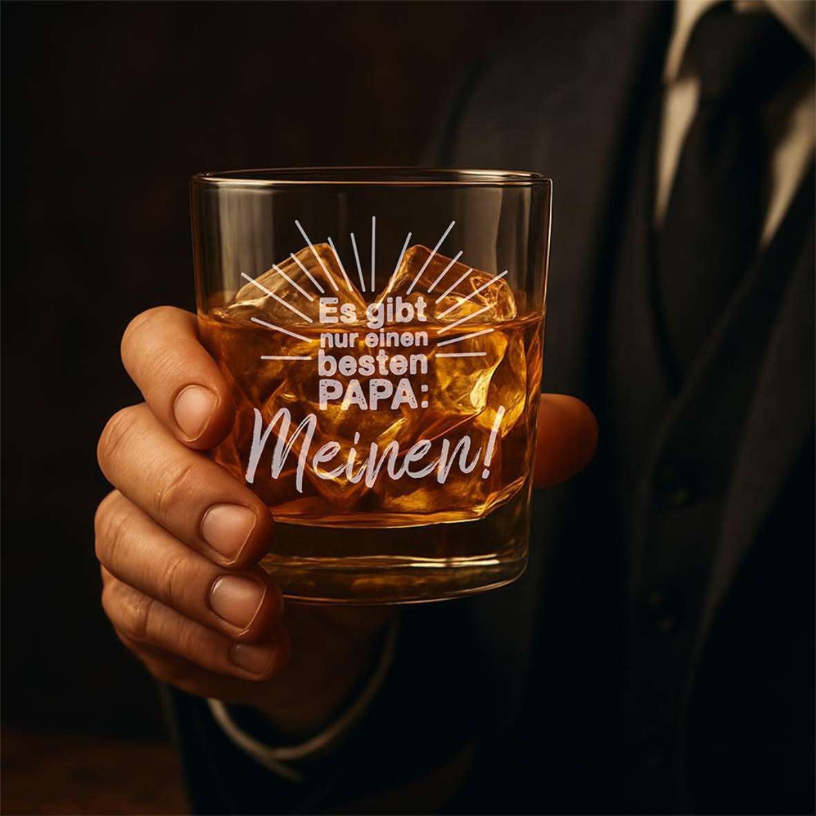 Personalisiertes Whiskey Glas "Es gibt nur einen besten PAPA" - FOTOFOL