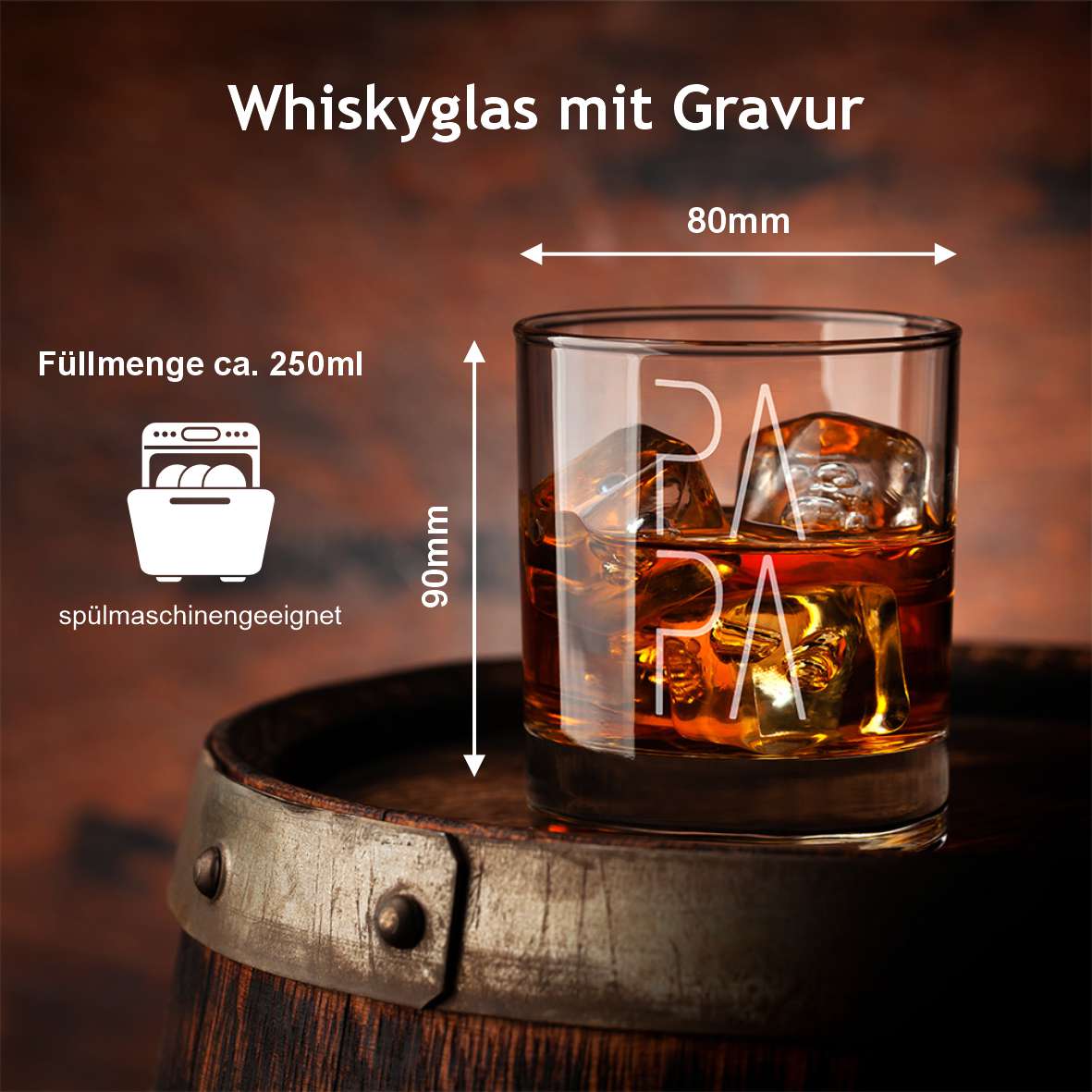 Personalisiertes Whiskey Glas "PAPA" - FOTOFOL