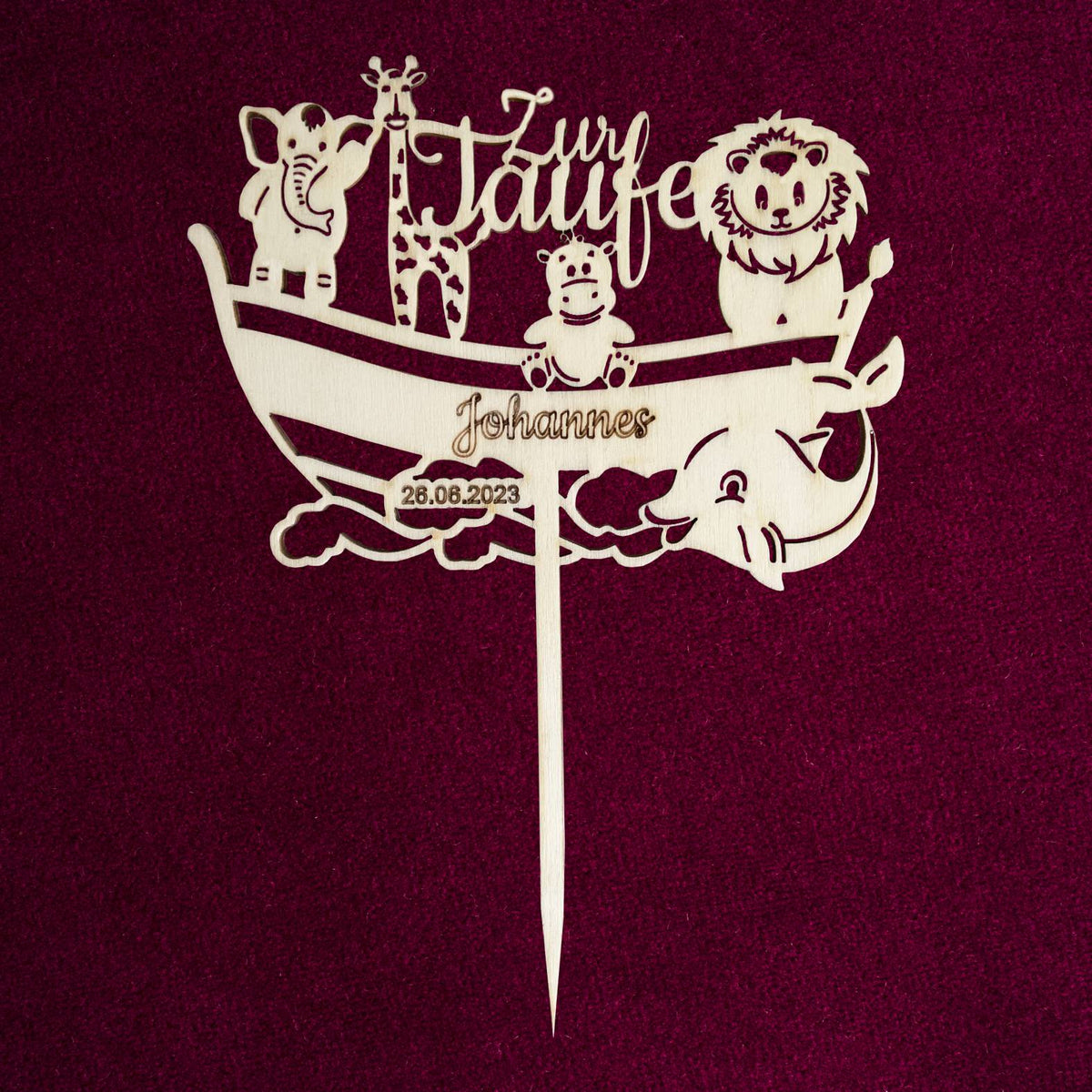 CAKE TOPPER Taufe "Arche Noah" mit Wunschname und Datum personalisiert - Tortendeko & Kuchendeko - FOTOFOL