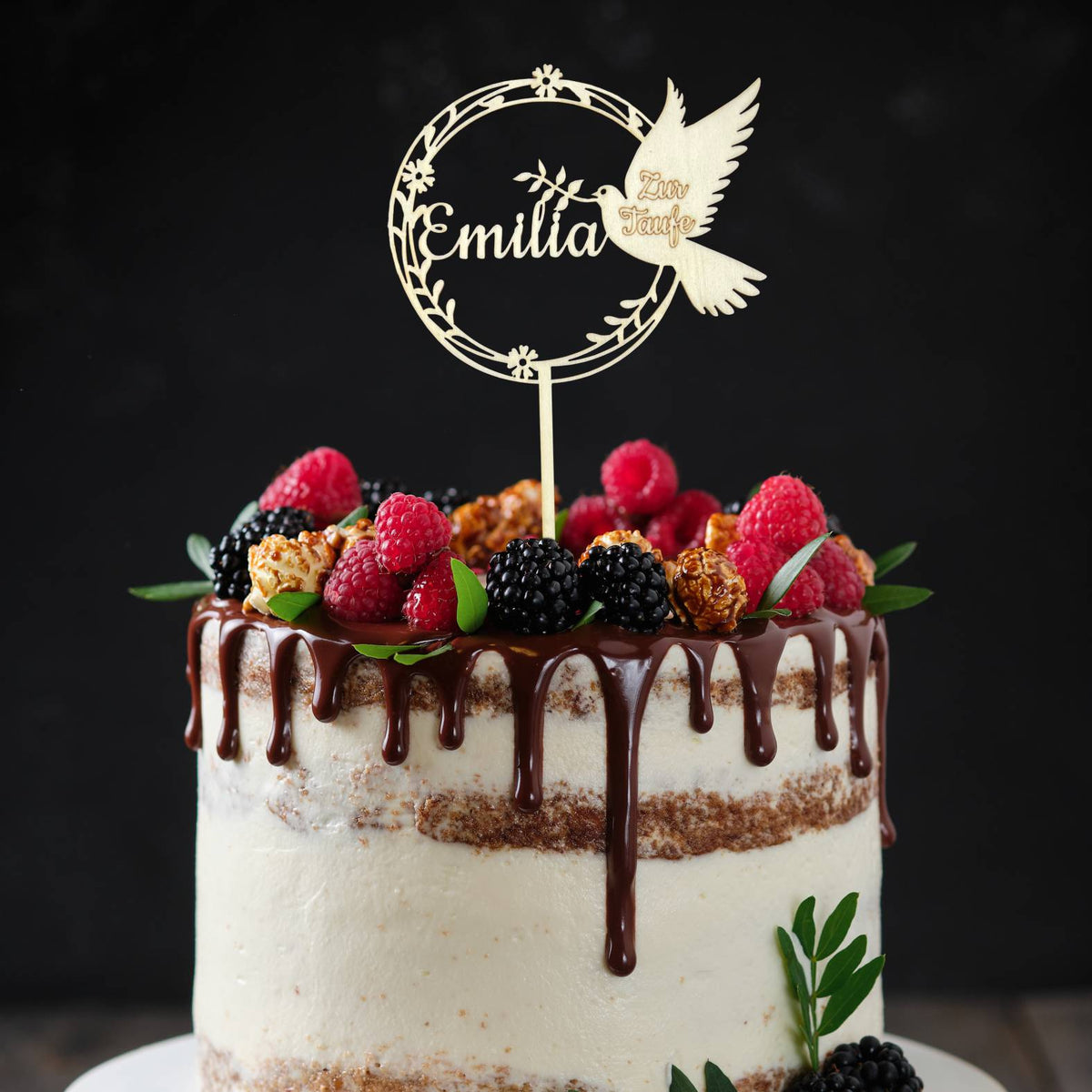 CAKE TOPPER Taufe Wunschname personalisiert - Tortendeko & Kuchendeko - FOTOFOL
