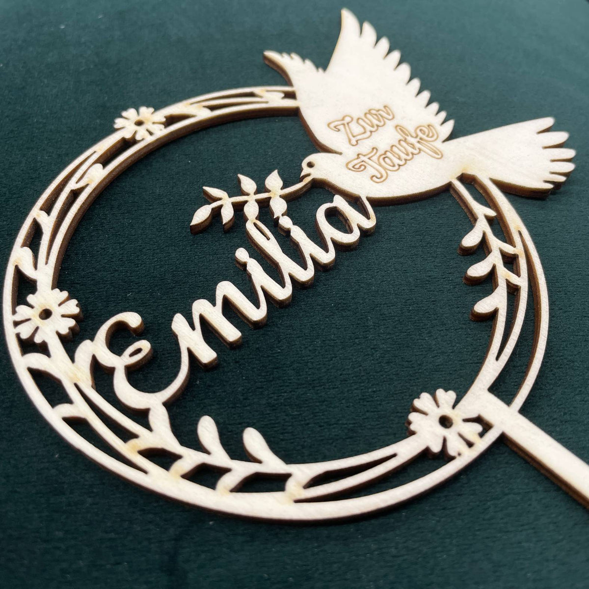CAKE TOPPER Taufe Wunschname personalisiert - Tortendeko & Kuchendeko - FOTOFOL