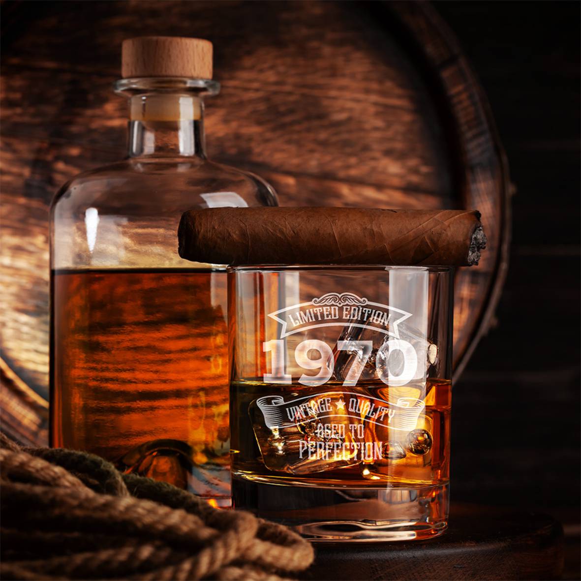 Personalisiertes Whiskey Glas "Limited Edition" mit Geburtsjahr - FOTOFOL