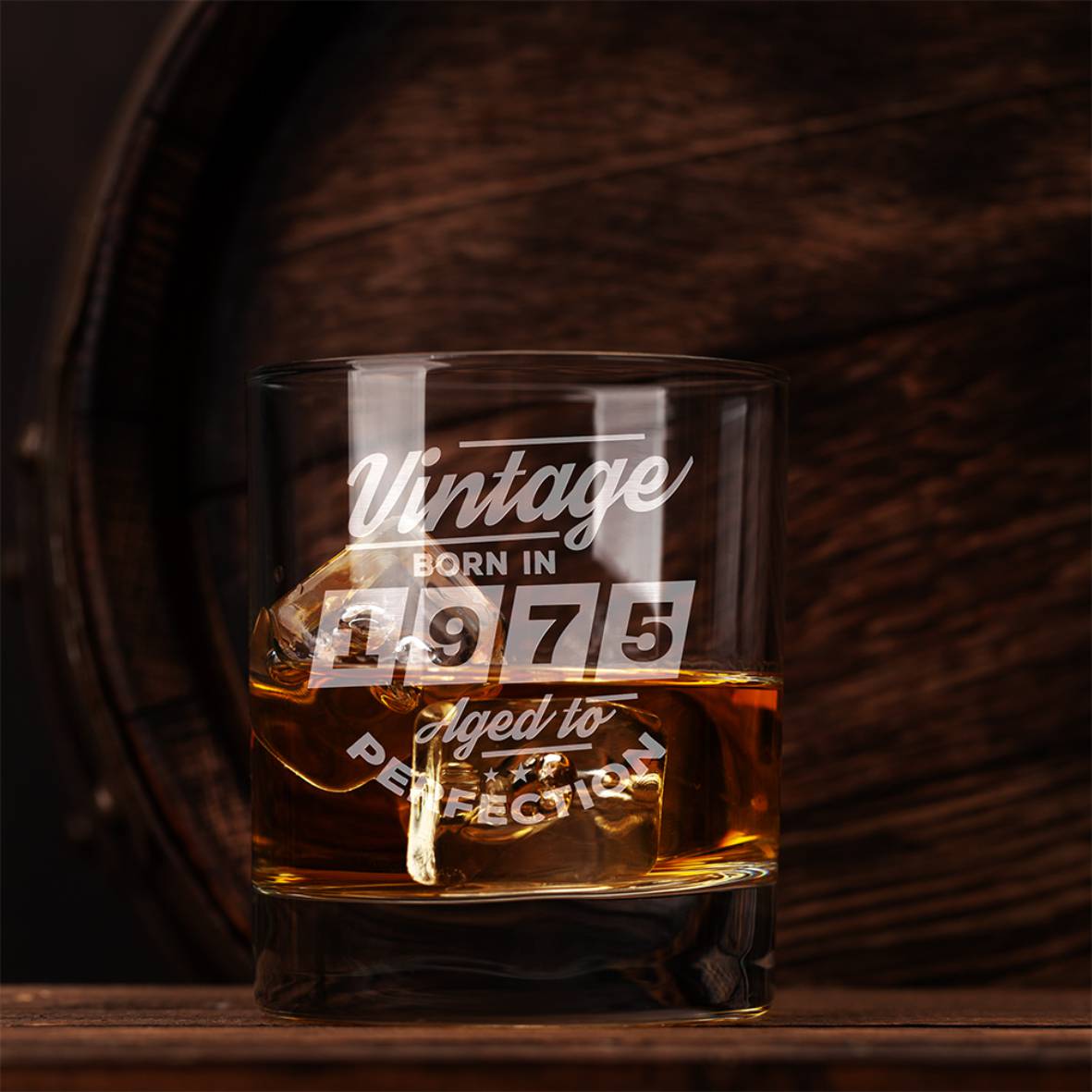 Personalisiertes Whiskey Glas "Vintage" mit Name und Geburtsjahr - FOTOFOL