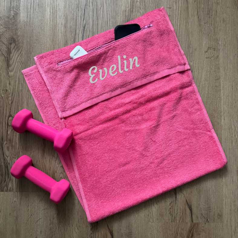 FOTOFOL - Fitness Sport Trainings Handtuch PERSONALISIERT mit Name 100% Baumwolle 40x100cm