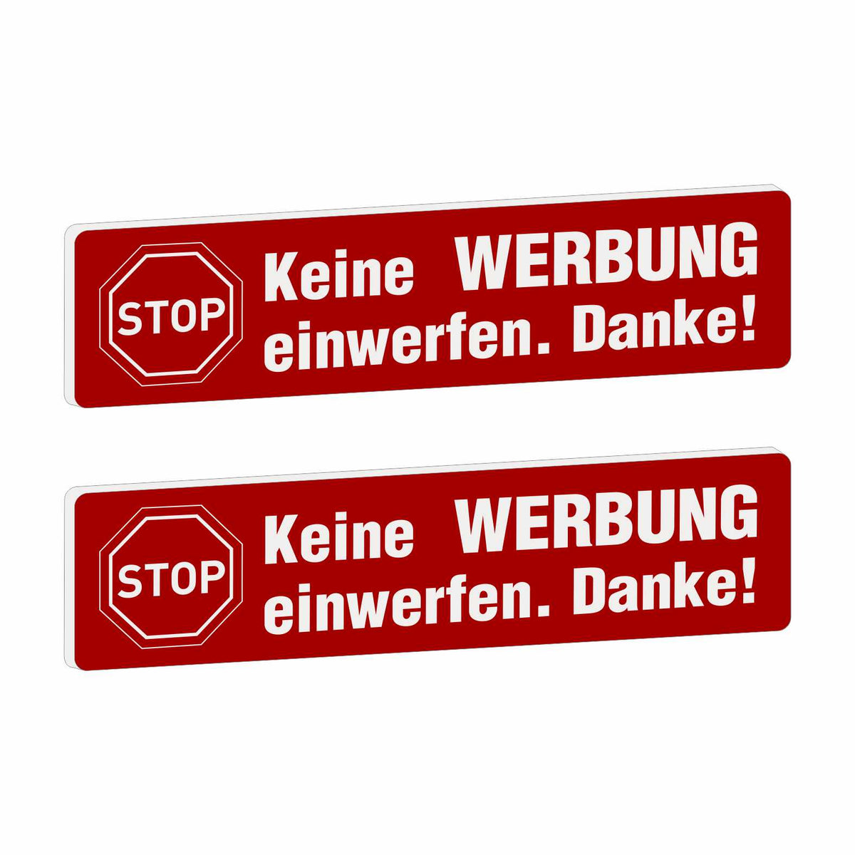 2x Bitte keine Werbung Briefkastenschild selbstklebend - Schild mit Gravur für Briefkasten - FOTOFOL