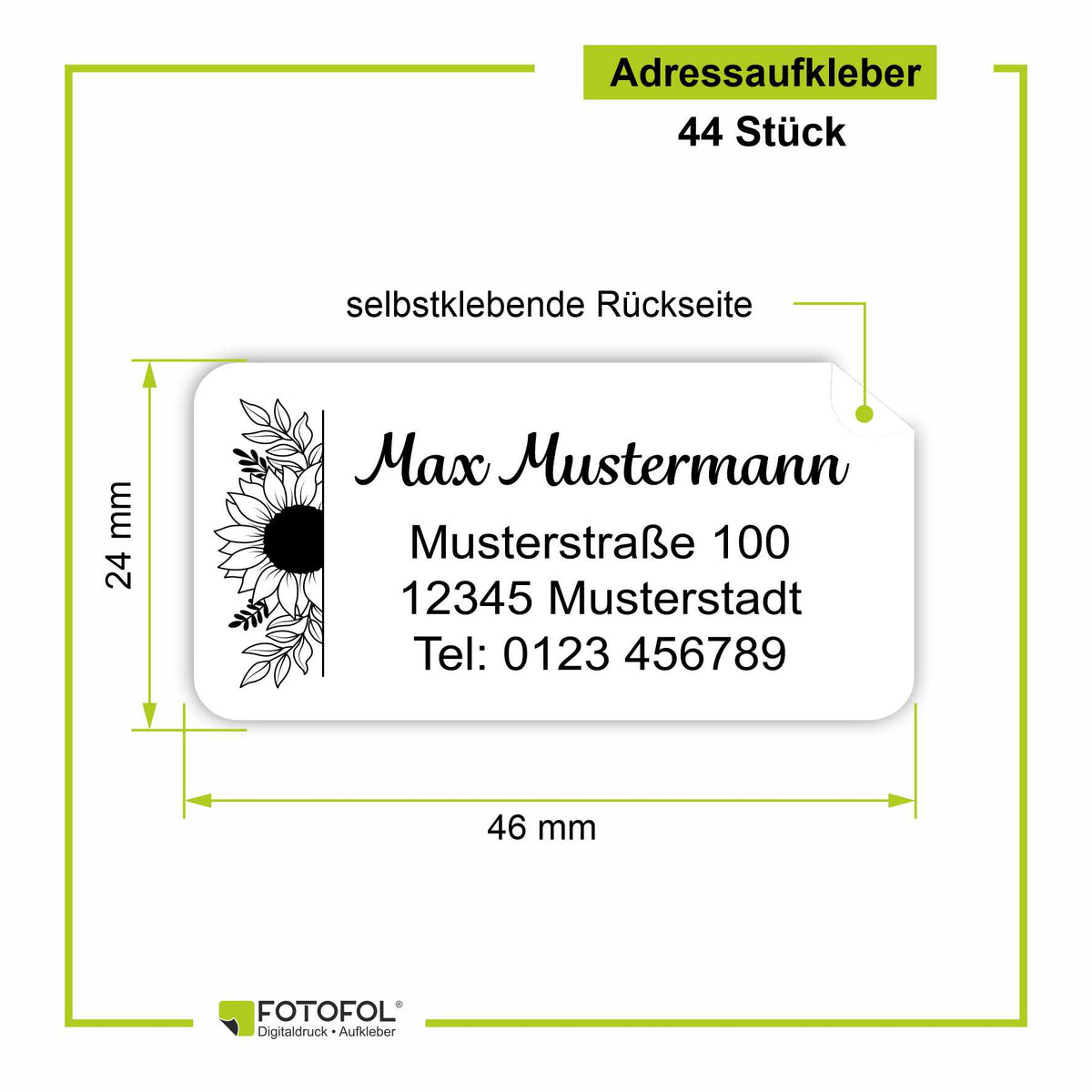 FOTOFOL Individuelle Adressaufkleber mit vielen Motiven & Farben | Kleine Adressaufkleber & Adressetiketten selbst gestalten | Adressetiketten/Adressaufkleber in höchster Qualität | Ideal für das Versenden Ihrer Briefe oder Pakete
