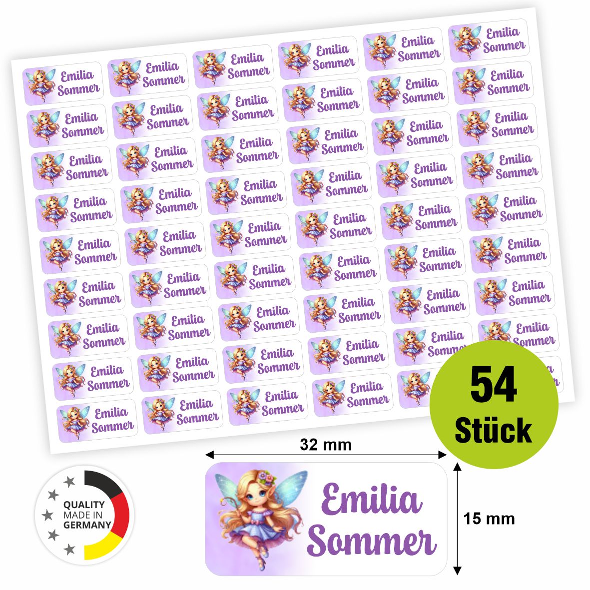 Namensaufkleber - personalisierte Aufkleber mit Wunschname für Stifte und alle Schulsachen - FOTOFOL