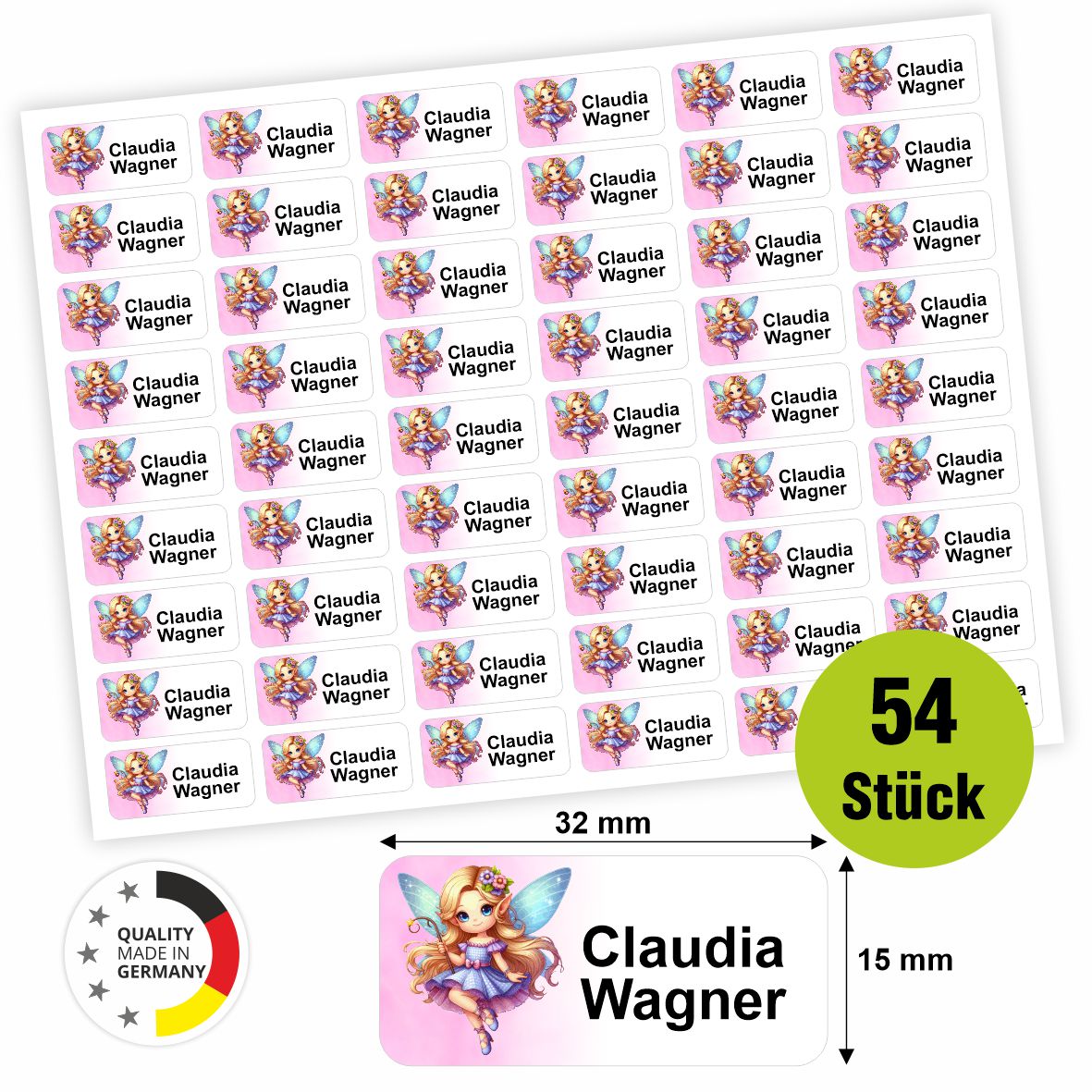 Namensaufkleber - personalisierte Aufkleber mit Wunschname für Stifte und alle Schulsachen - FOTOFOL