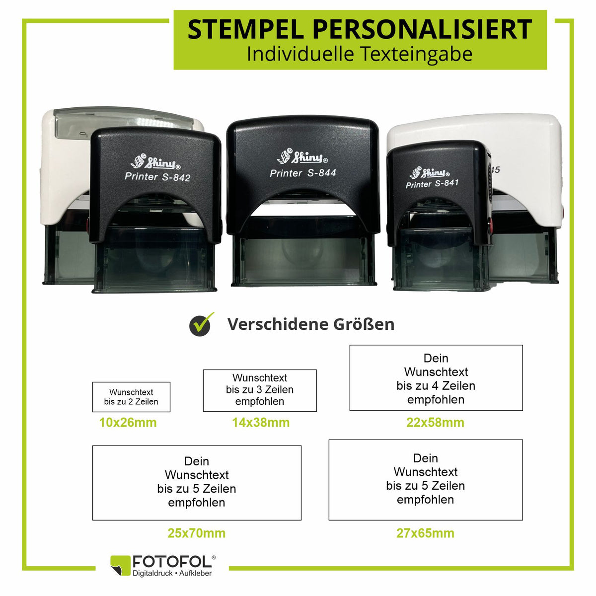 Personalisierter Stempel mit Wunschtext - FOTOFOL