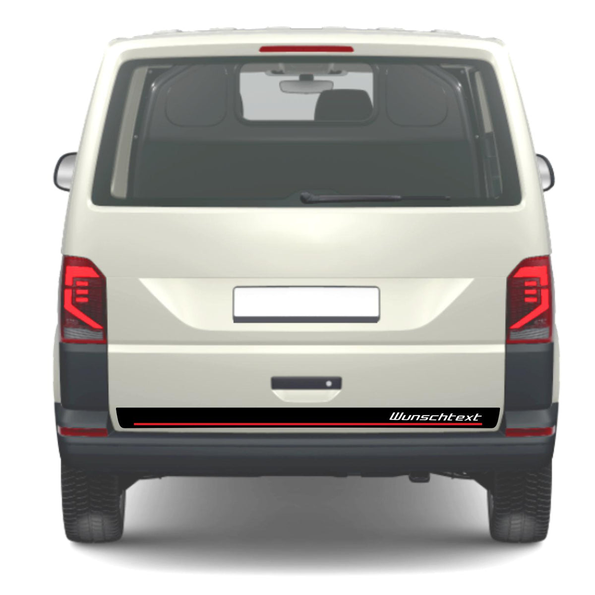Fotofol - Heckklappen Heckstreifen Aufkleber Wunschtext passend für VW T6.1 T6 T5 Multivan Bulli - Edition