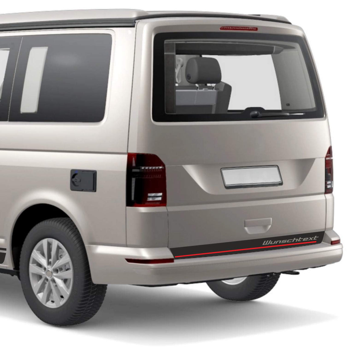 Fotofol - Heckklappen Heckstreifen Aufkleber Wunschtext passend für VW T6.1 T6 T5 Multivan Bulli - Edition