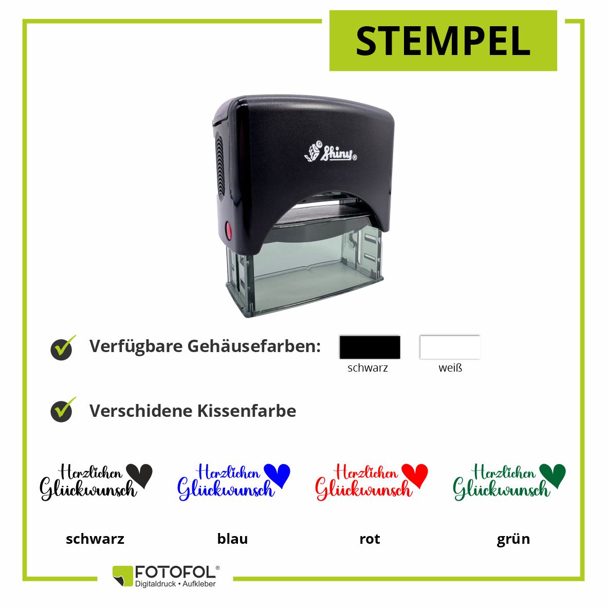 Selbstfärbender Stempel -Herzlichen Glückwunsch - FOTOFOL