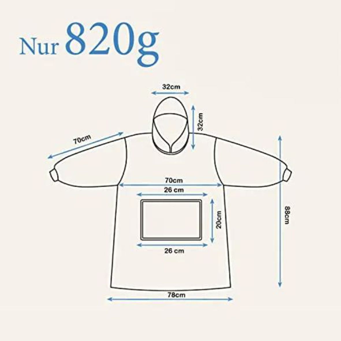 FOTOFOL - Pullover Decke Kuschel Hoodie - PERSONALISIERT mit Name Pullover Oversize Unisex