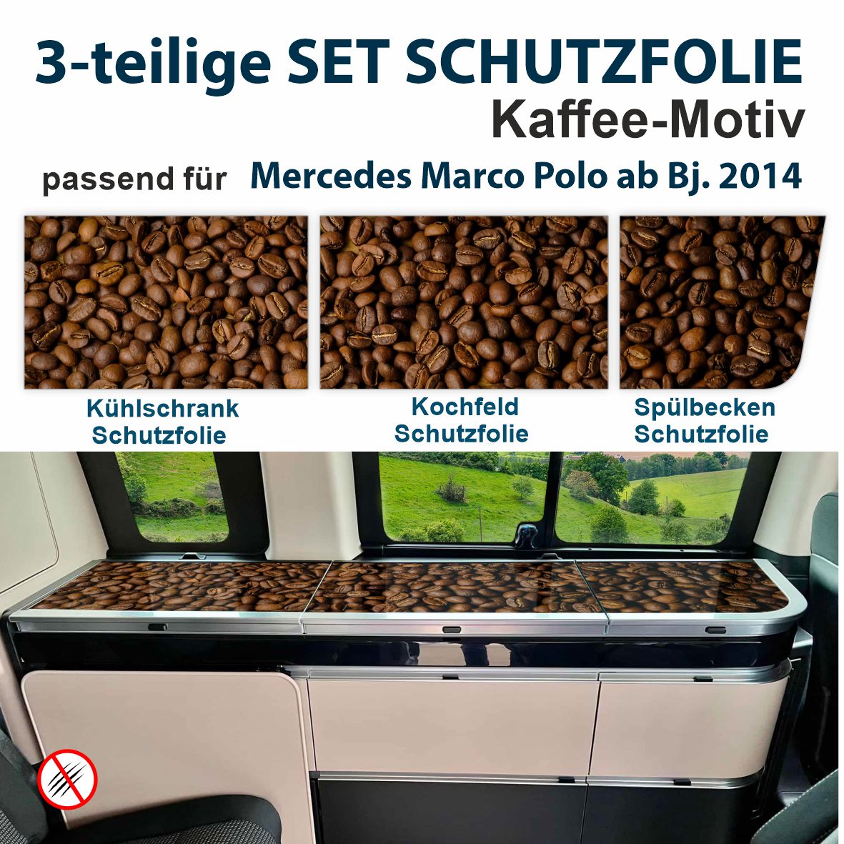 Schutzfolien-Set passend für Mercedes Marco Polo ab Bj. 2014 - FOTOFOL