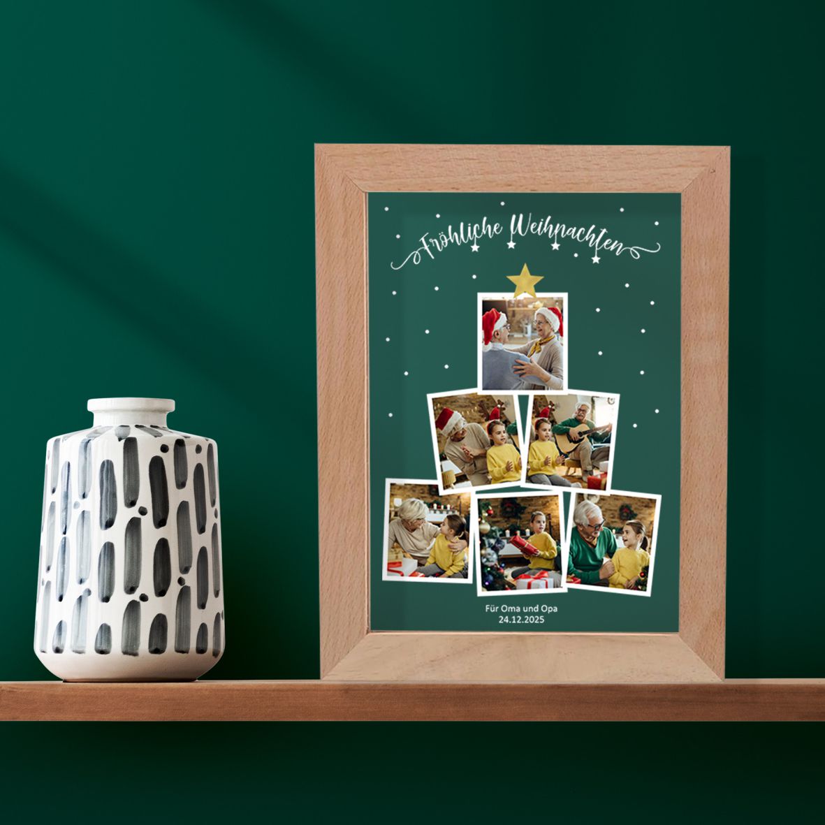 Beleuchteter LED-Rahmen-Personalisierte Acrylglas mit Fotos und Text - Weihnachten - FOTOFOL