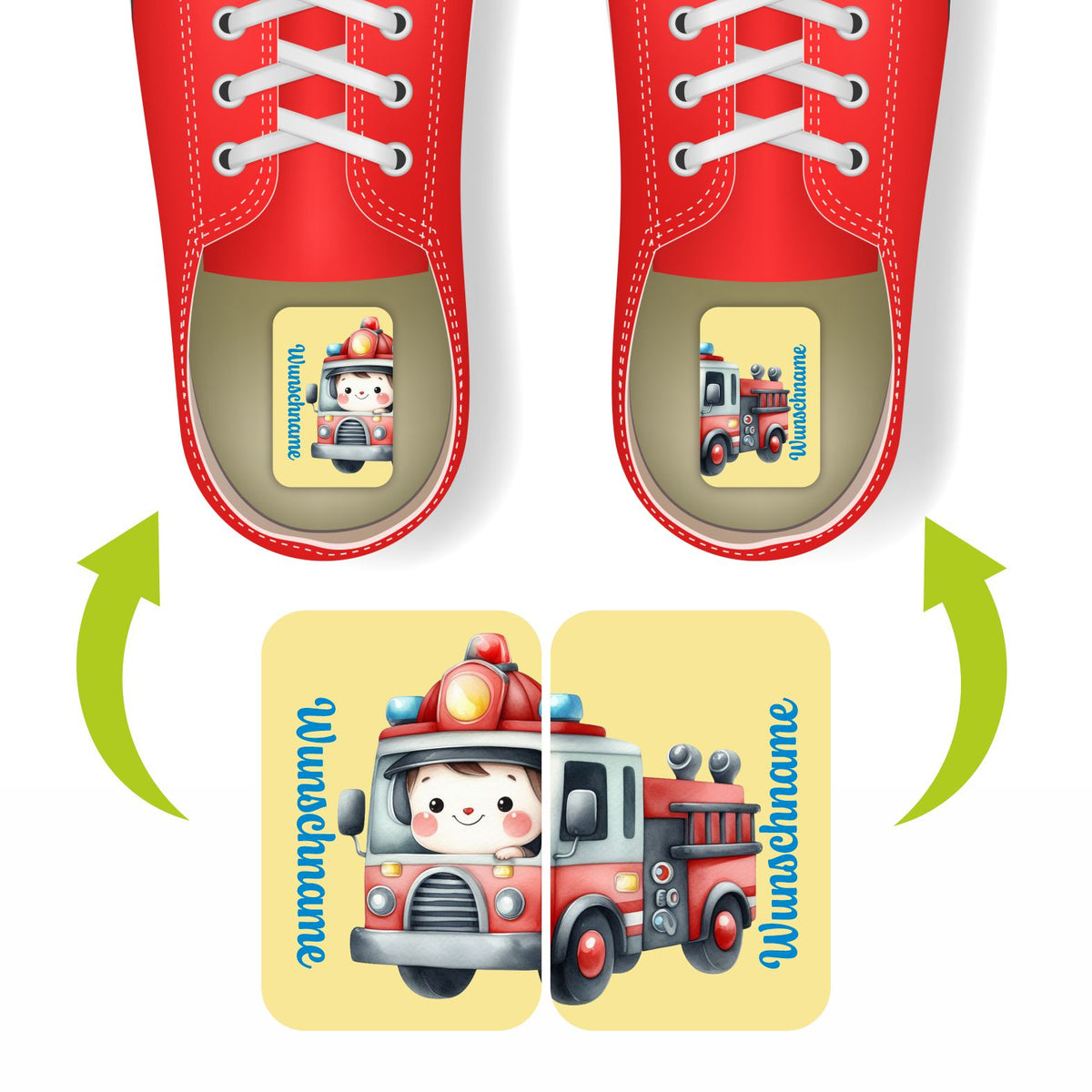 Namensaufkleber Set für Schuhe - individuell personalisierte Etiketten mit Wunschname - FOTOFOL