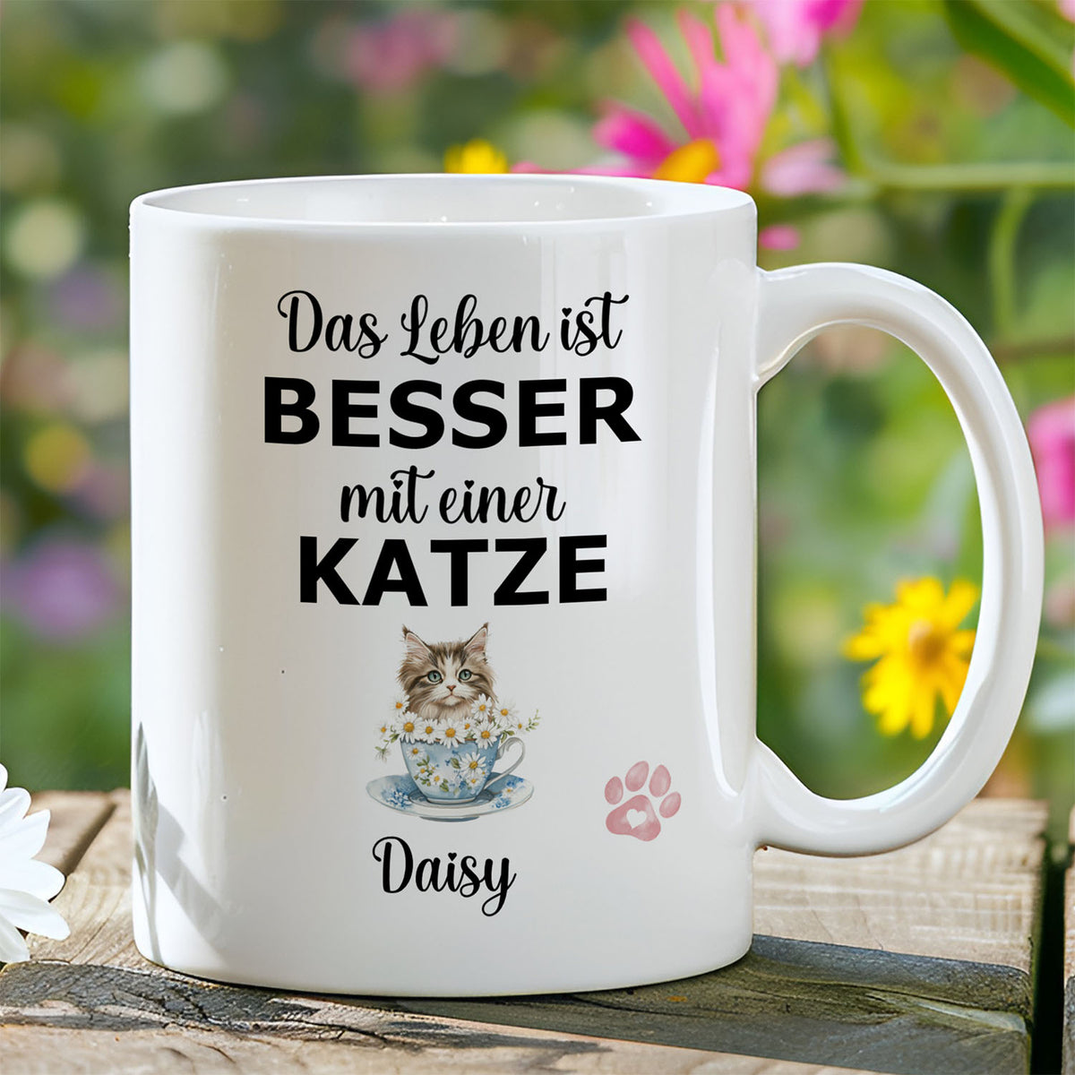 Personalisierte Tasse - Das Leben ist besser mit einer Katze - FOTOFOL
