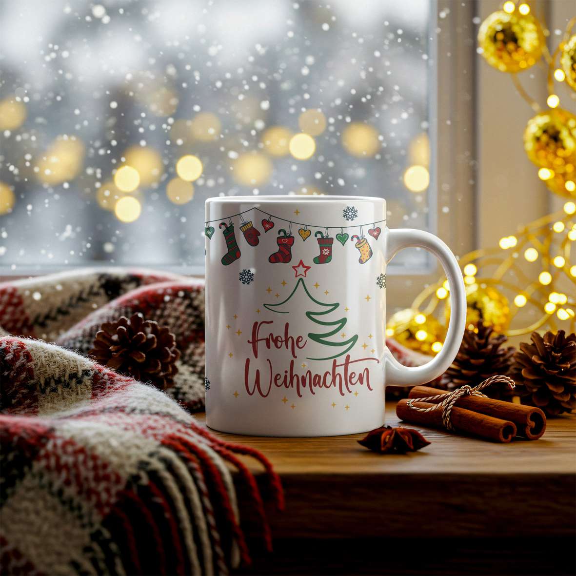 FOTOFOL-Weihnachtstasse - Personalisiert mit Wunschtext | Frohe Weihnachten