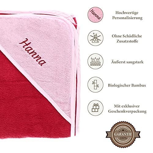 FOTOFOL - Kinder Kapuzenhandtuch PERSONALISIERT mit Name 140x140cm | 100% Bio Baumwolle