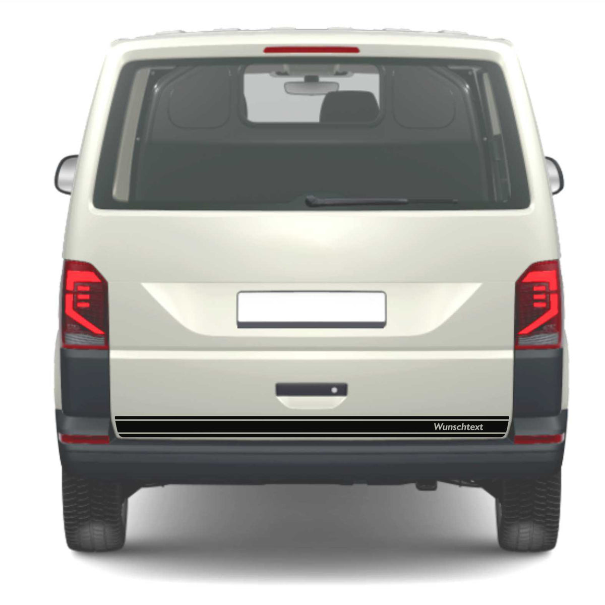 Heckklappen Heckstreifen Aufkleber Wunschtext passend für VW T6.1 T6 T5 Multivan Bulli - Streifen 3 - FOTOFOL