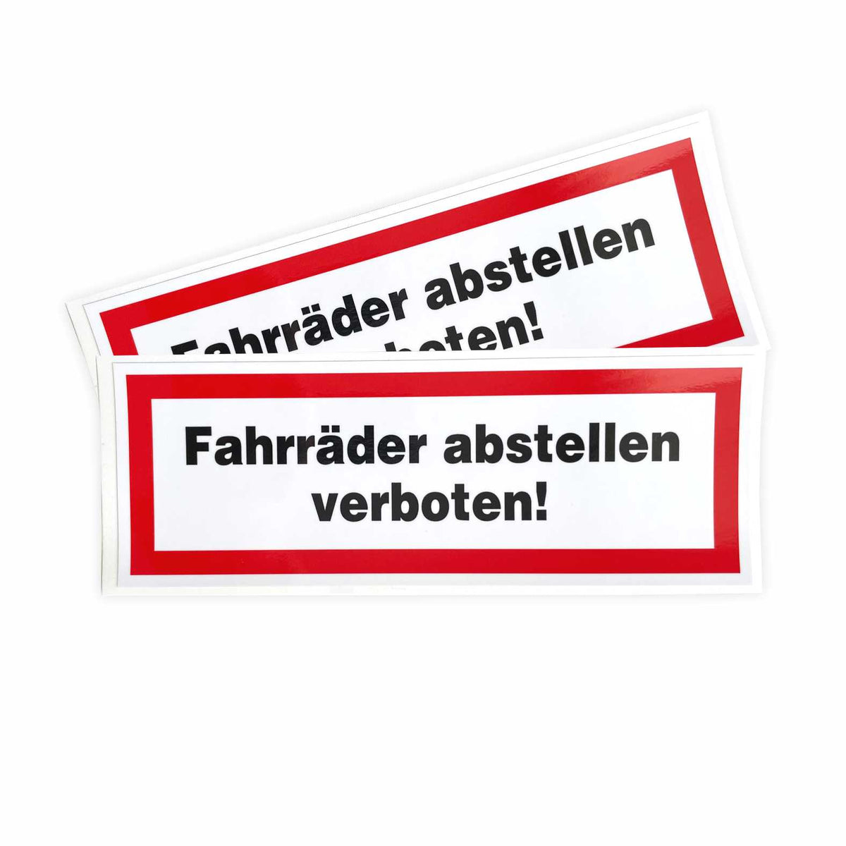 2x Aufkleber "Fahrräder abstellen verboten" 21x7,5cm - FOTOFOL