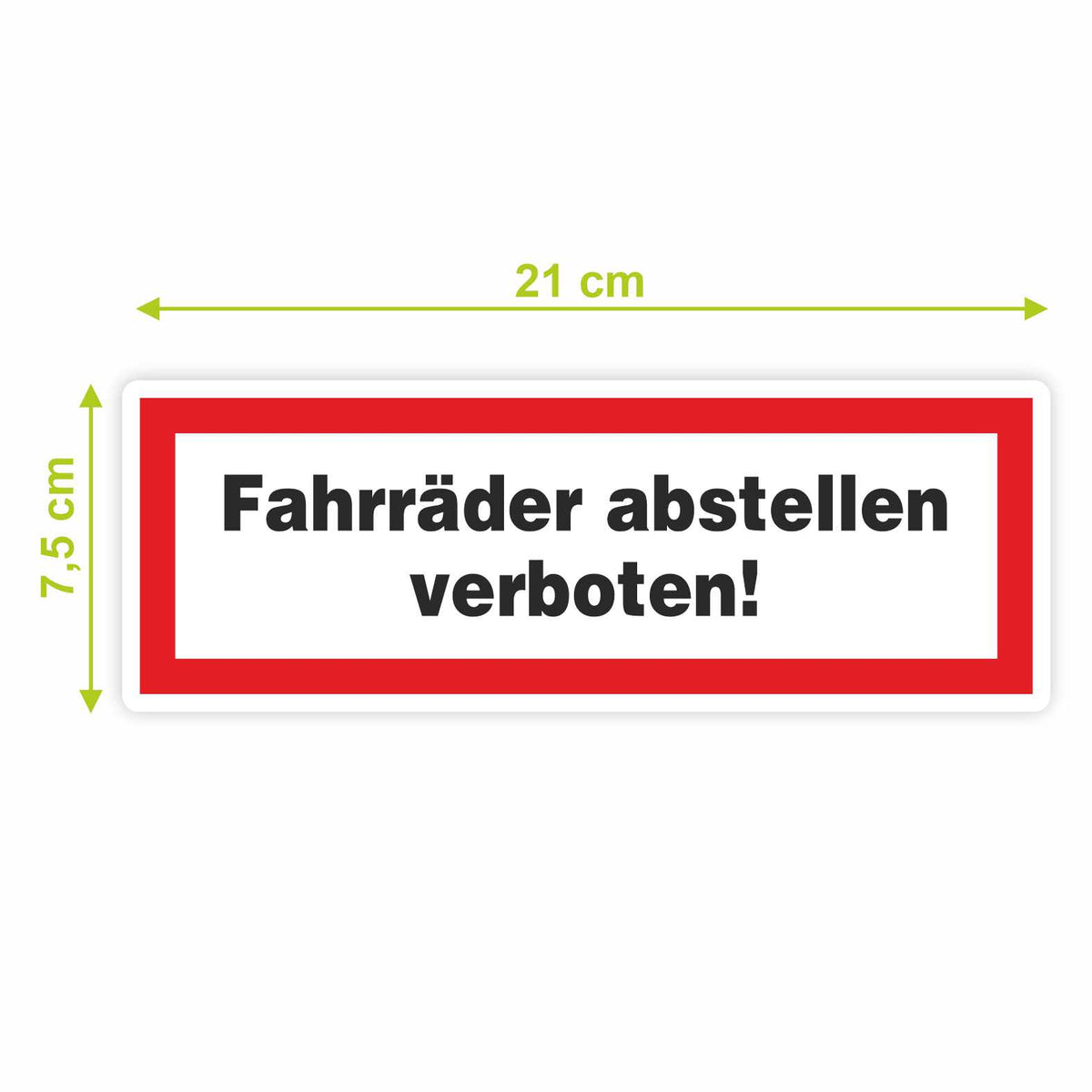 2x Aufkleber "Fahrräder abstellen verboten" 21x7,5cm - FOTOFOL