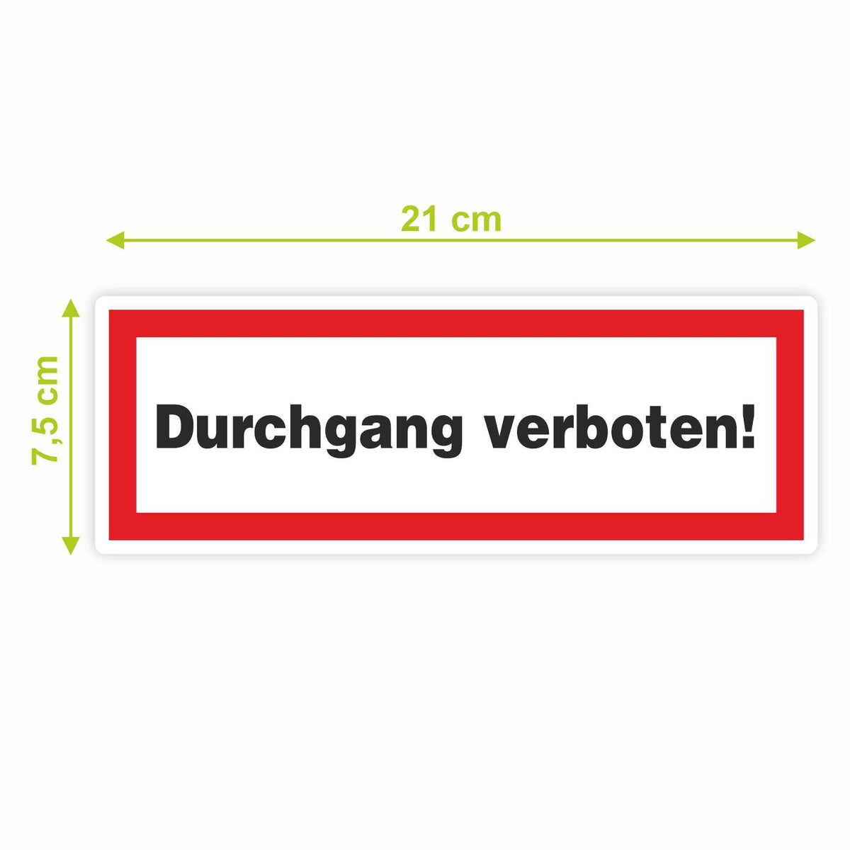 2x Aufkleber "Durchgang verboten" 21x7,5cm - FOTOFOL