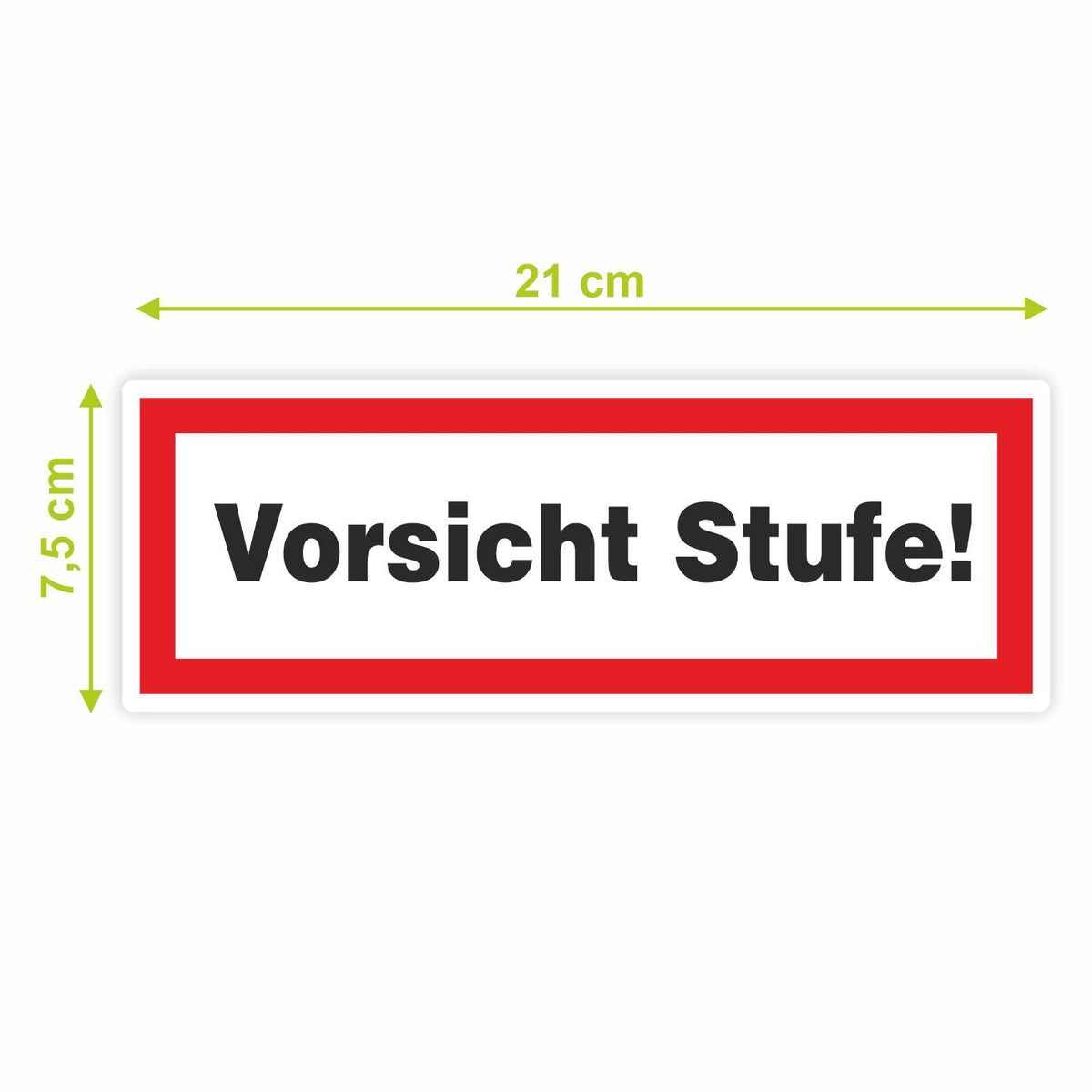 2x Aufkleber "Vorsicht Stufe" 21x7,5cm - FOTOFOL
