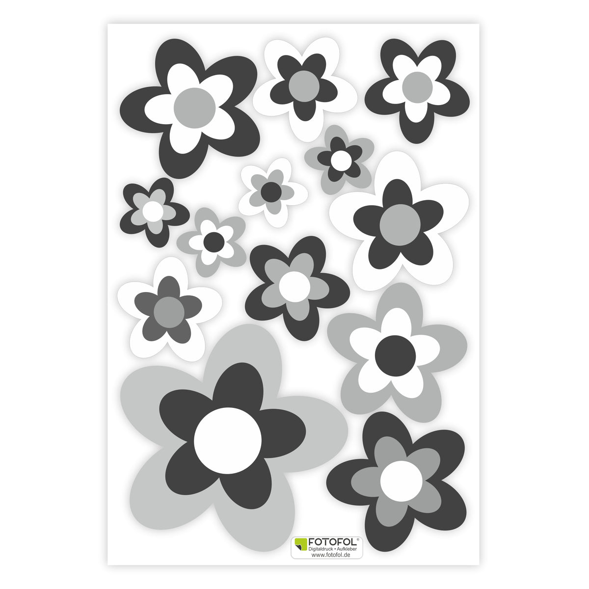 13 Aufkleber Auto Hippie Blumen - Sticker Flower Power Sommer - für Auto, Roller - perfekt für VW Bulli California - FOTOFOL