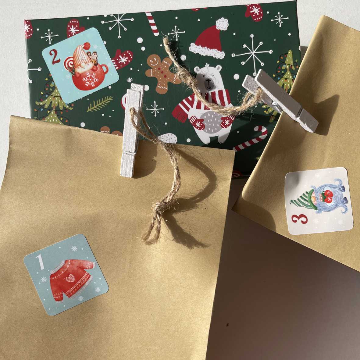 Aufkleber GNOME Set Adventskalender Zahlen - Sticker für Kalender für Weihnachten - FOTOFOL