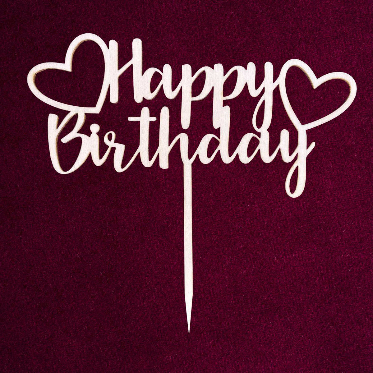 CAKE TOPPER "Happy Birthday" aus Holz - Tortendeko & Kuchendeko - FOTOFOL
