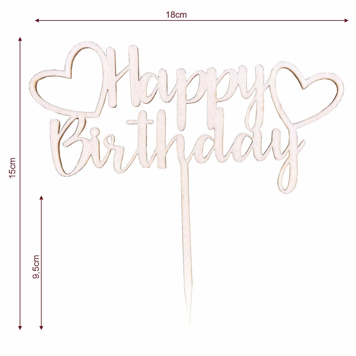 CAKE TOPPER "Happy Birthday" aus Holz - Tortendeko & Kuchendeko - FOTOFOL