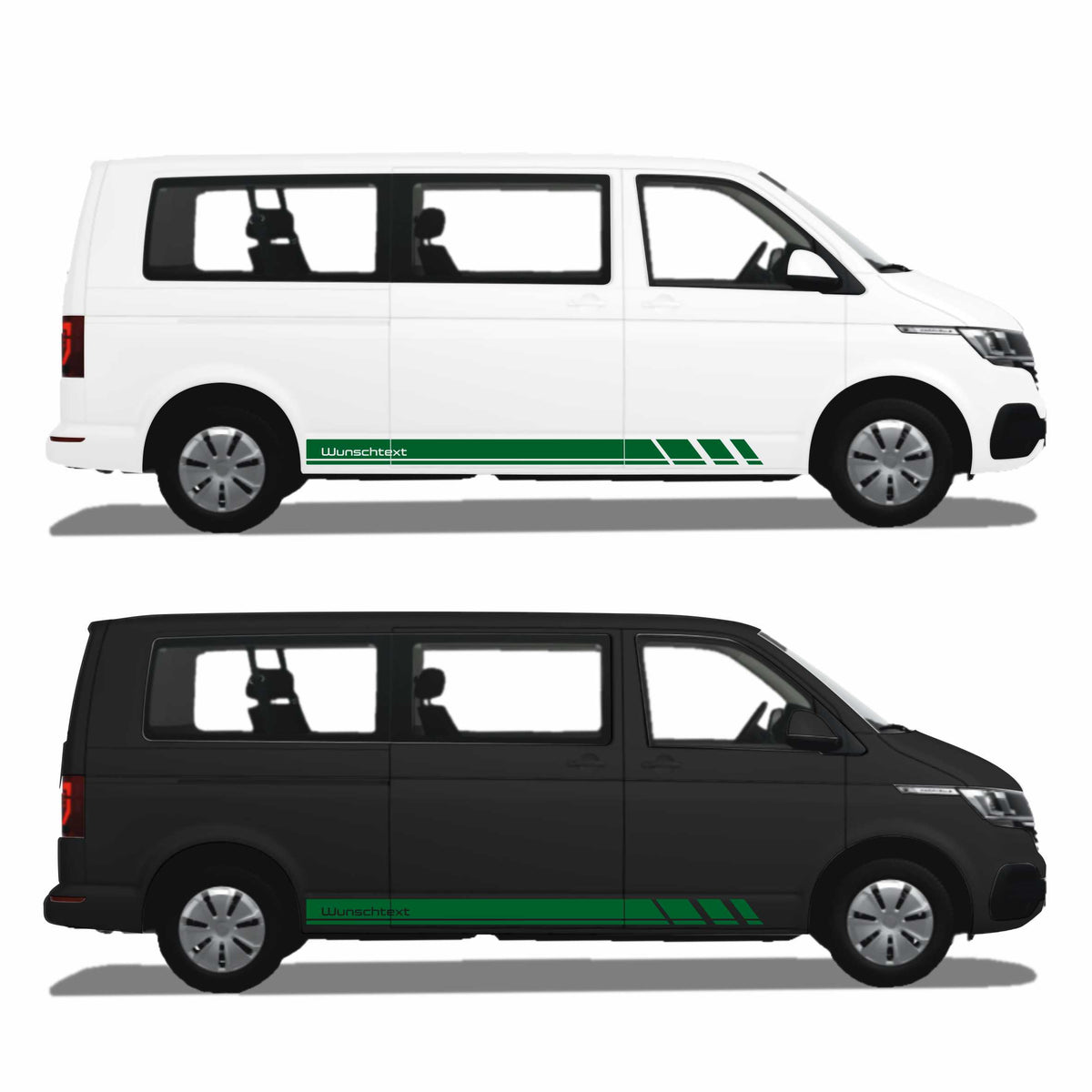 Seitenstreifen Zierstreifen passend für VW T6.1, T6, T5, Multivan, Bulli, Wunschtext, Seitenaufkleber + Rakel - FOTOFOL