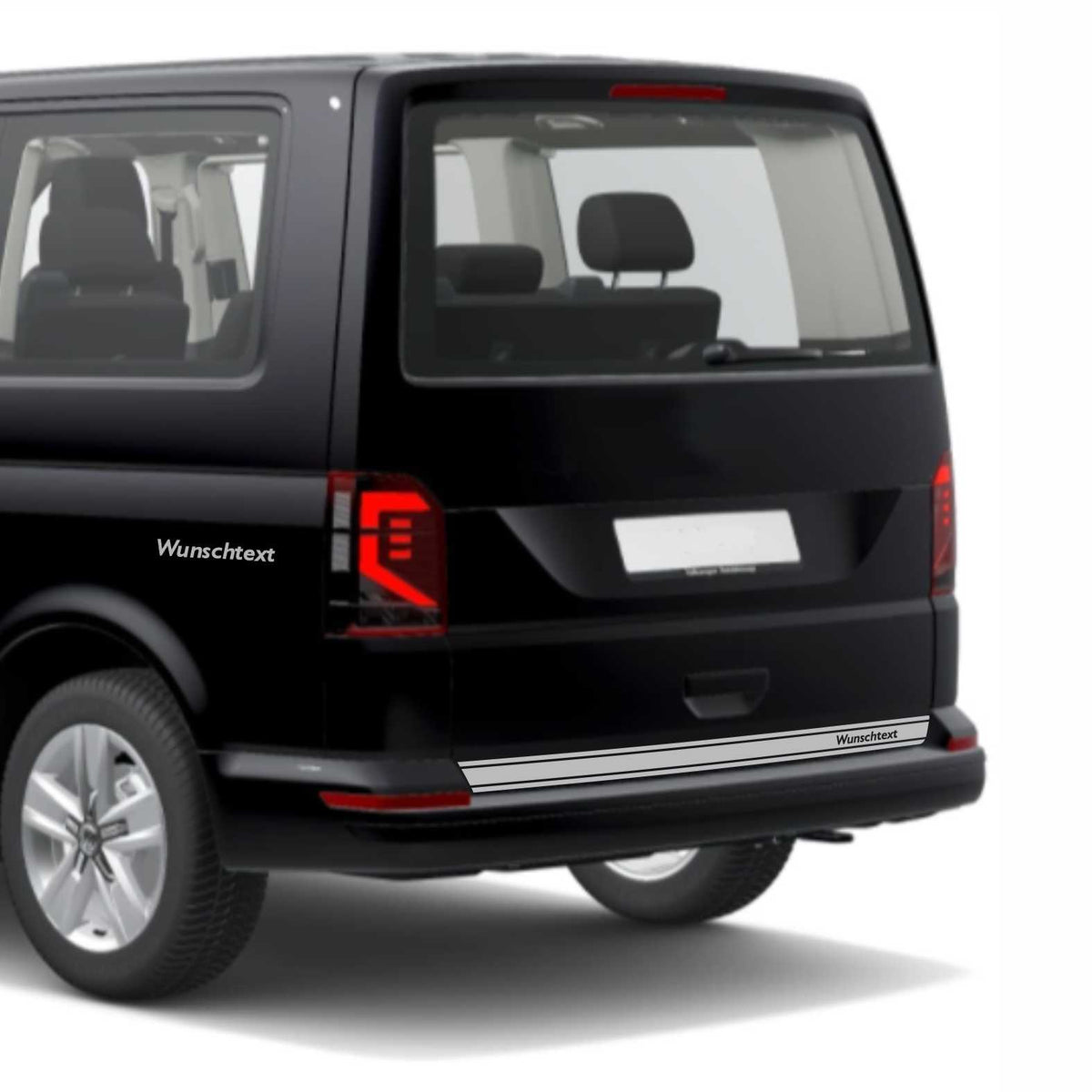 Heckklappen Heckstreifen Aufkleber Wunschtext passend für VW T6.1 T6 T5 Multivan Bulli - Streifen 3 - FOTOFOL