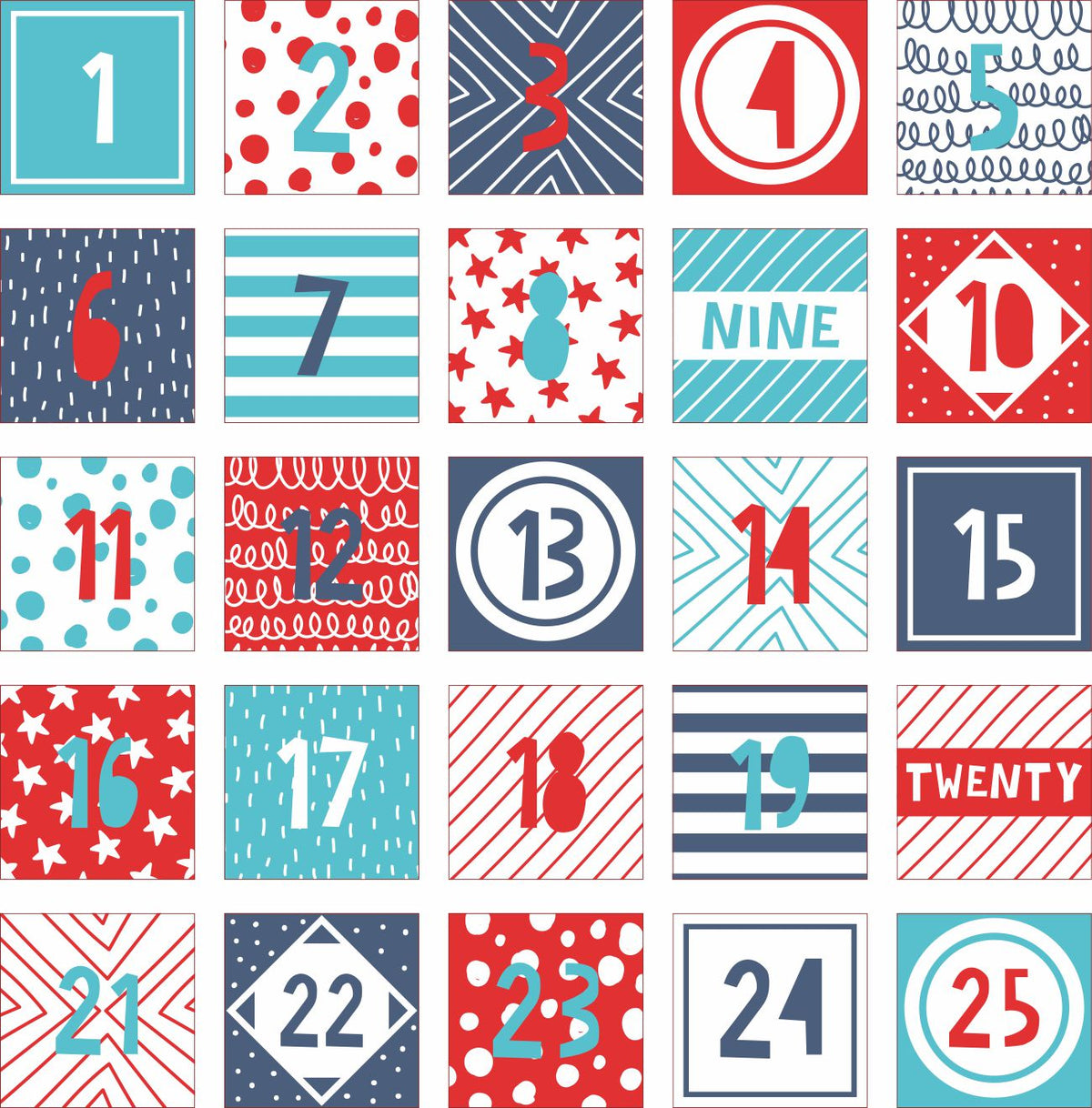 FOTOFOL - Adventskalender Zahlen Sticker Set – DIY Adventskalender für Weihnachten basteln!