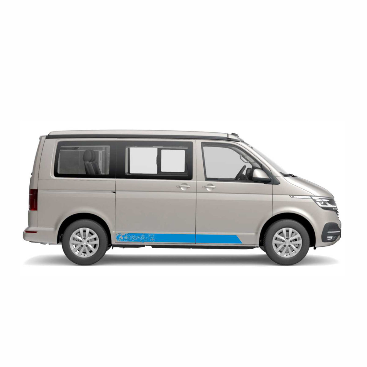 Seitenstreifen passend für VW California Beach T6.1, T6, T5, Seitenaufkleber Autoaufkleber - FOTOFOL