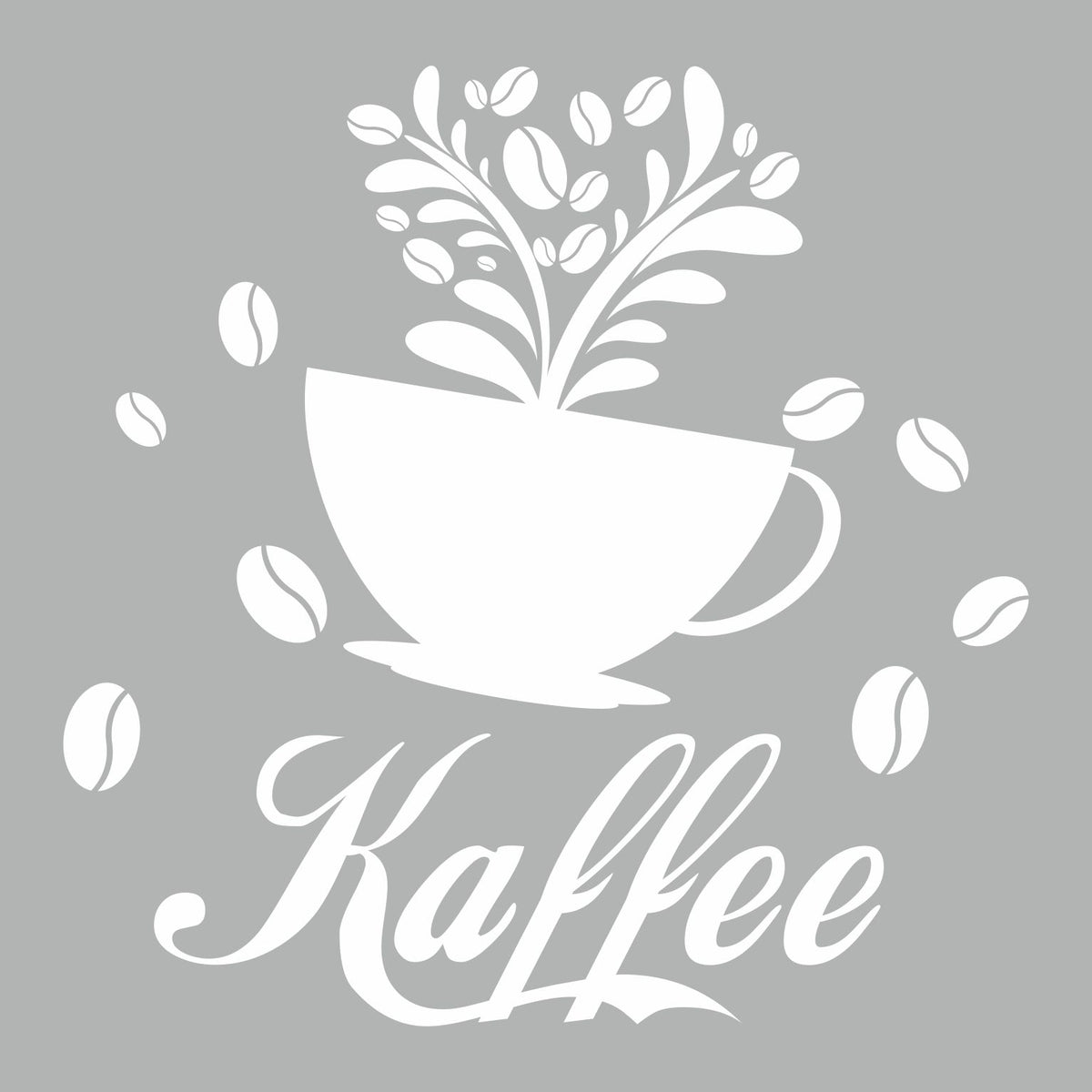 Wandtattoo Küche Deko Kaffee Kaffeetasse Kaffeebohnen - FOTOFOL