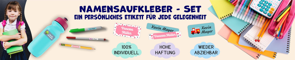 Namensaufkleber personalisierbar Wunschname