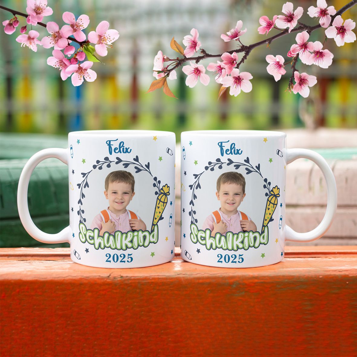 Tasse Einschulung 2025 mit Name und Bild Personalisieren Junge - FOTOFOL
