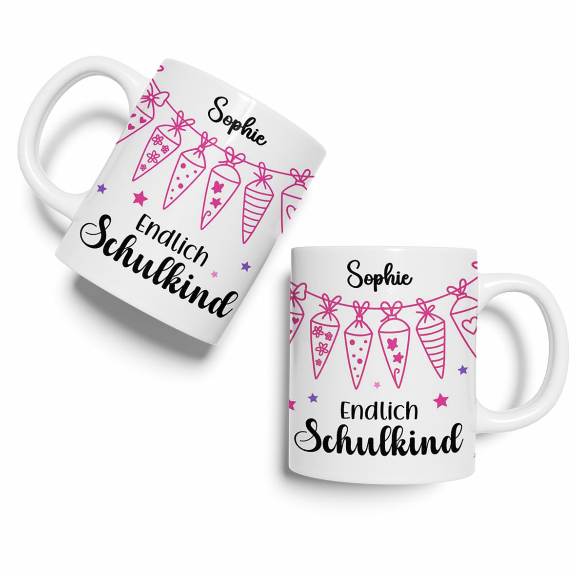 Tasse Einschulung 2025 mit Name Personalisieren - Endlich Schulkind  Schultüte - FOTOFOL