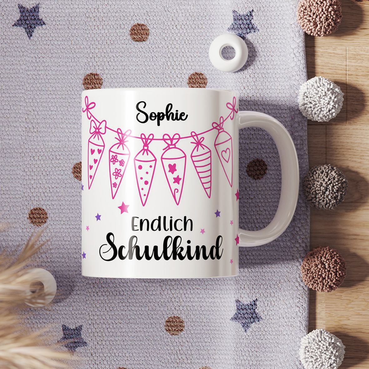 Tasse Einschulung 2025 mit Name Personalisieren - Endlich Schulkind  Schultüte - FOTOFOL