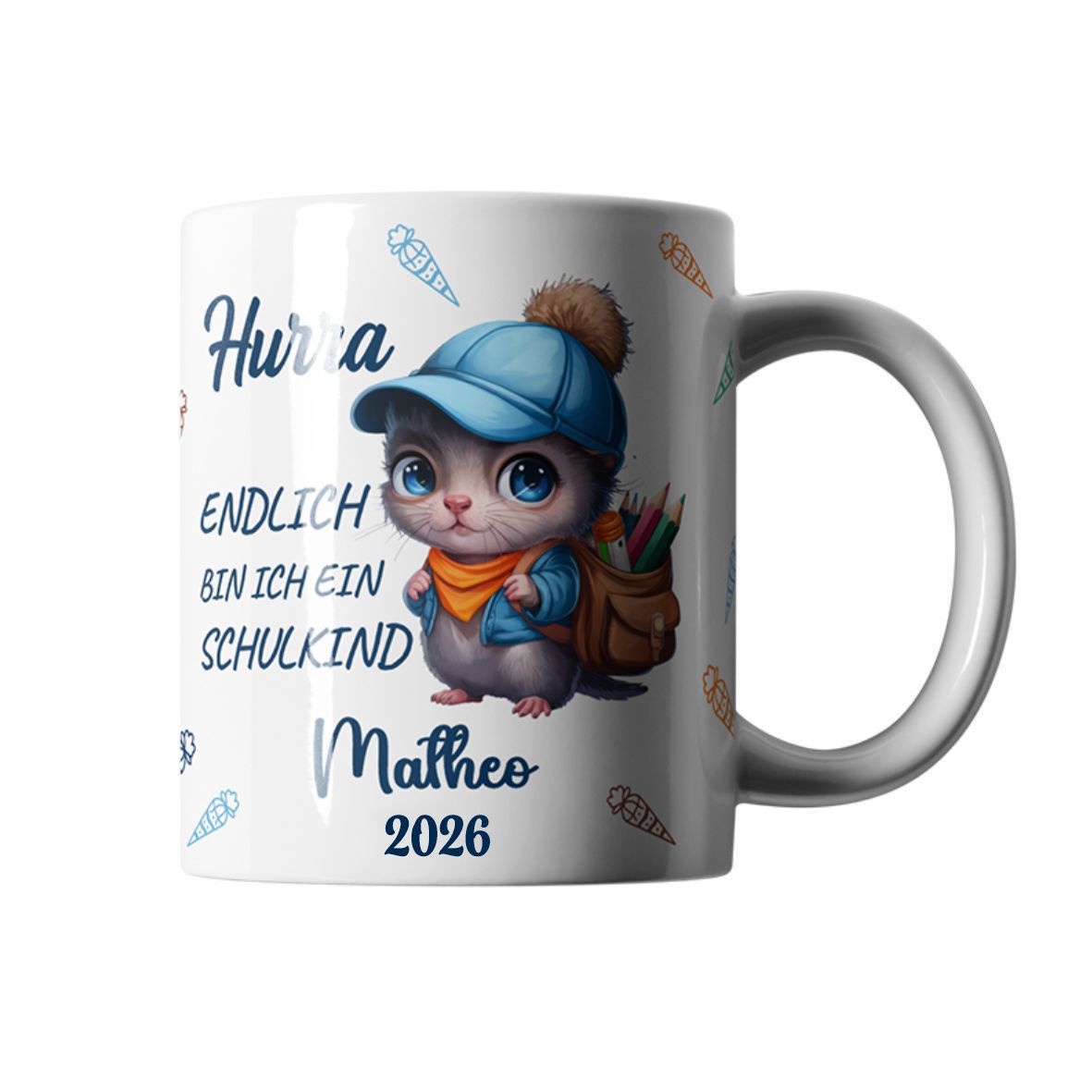 Tasse Einschulung mit Name Personalisieren - Endlich bin ich ein Schulkind - Endlich Schulkind - Fotofol