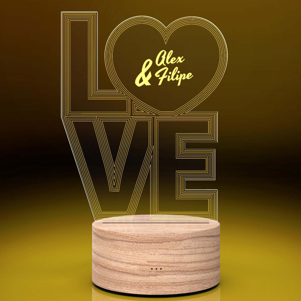 Personalisiertes LED Deko-Licht - Love mit Wunschnamen - FOTOFOL