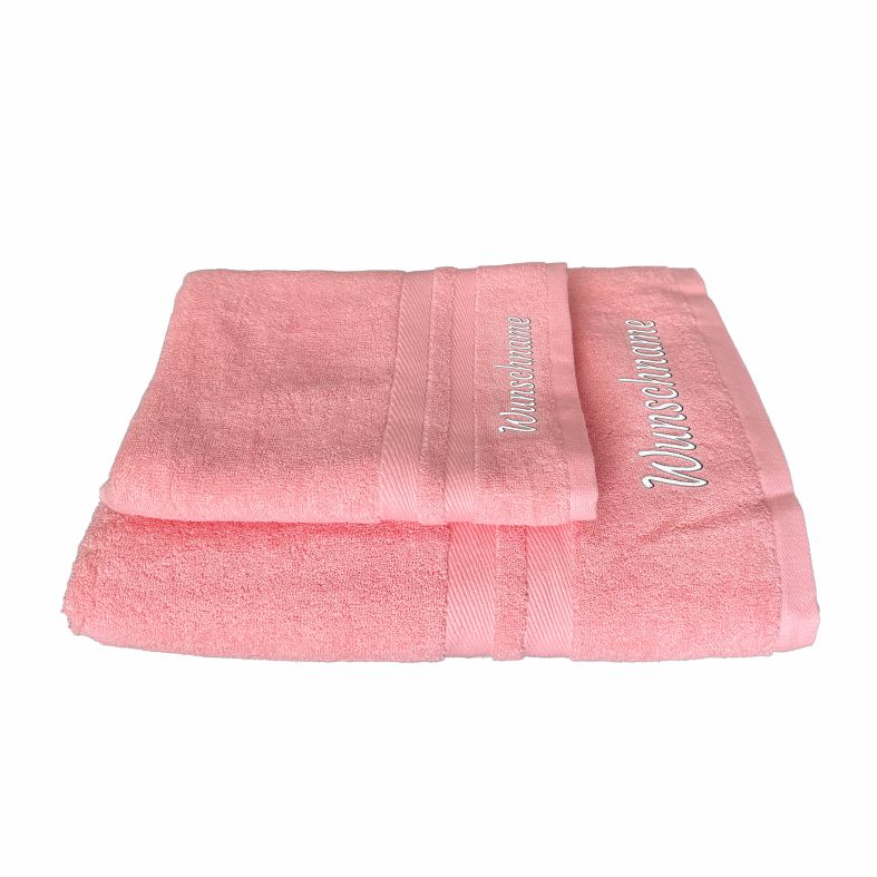 2er Set Handtuch 70x35cm Badetuch 140x70cm PERSONALISIERT mit Name 100%Baumwolle