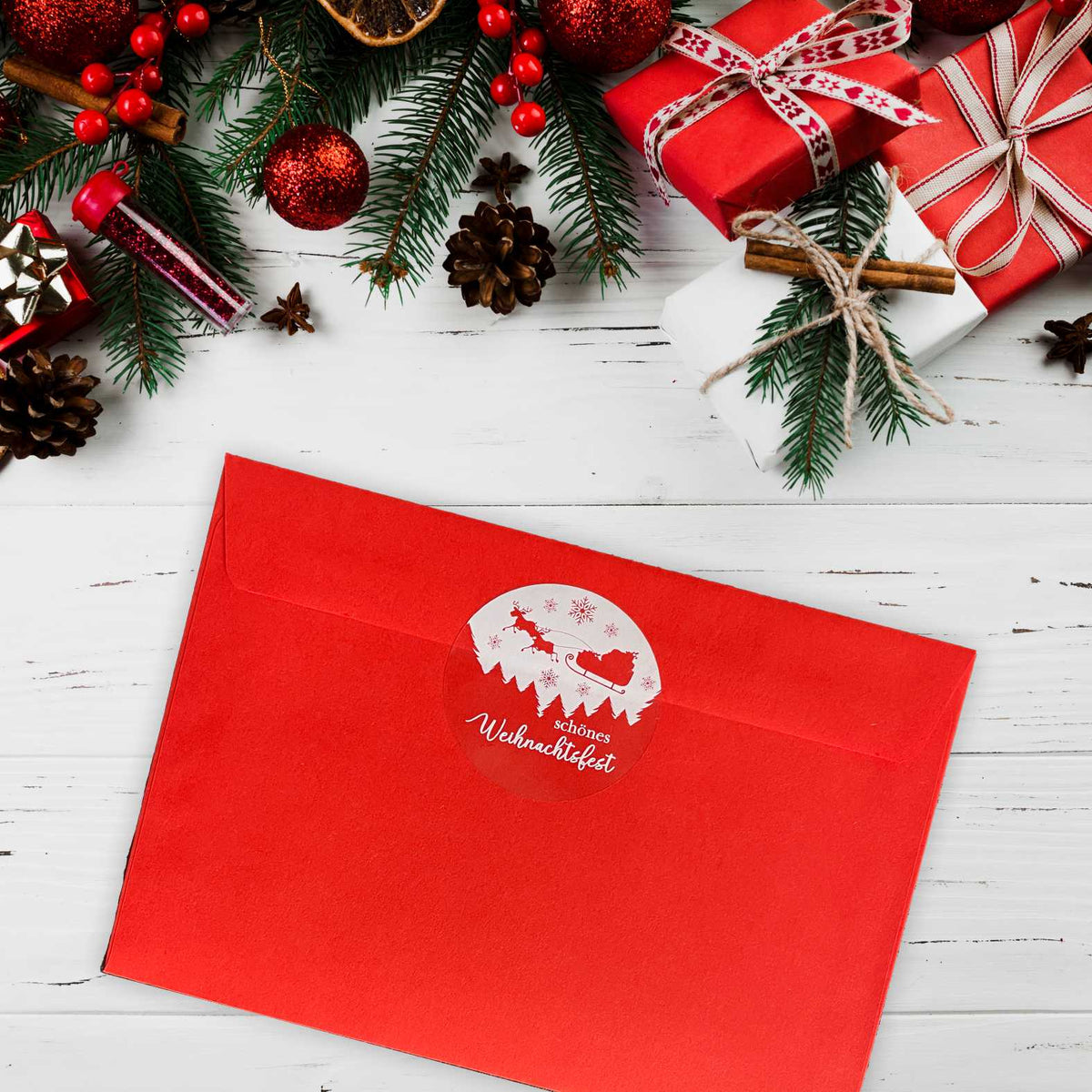 Weihnachten Aufkleber für Geschenke  - 24 Stück Personalisierte transparente Aufkleber - FOTOFOL