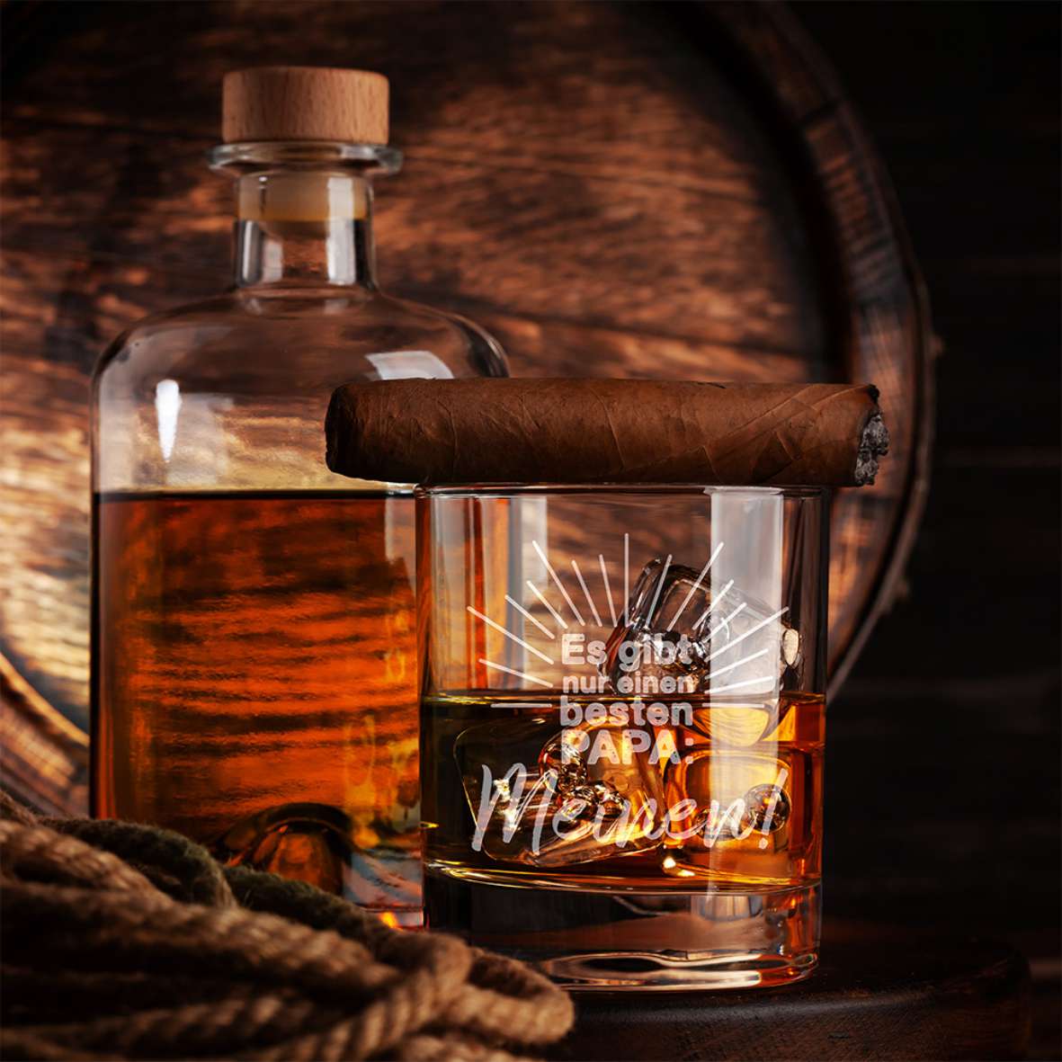 Personalisiertes Whiskey Glas "Es gibt nur einen besten PAPA" - FOTOFOL