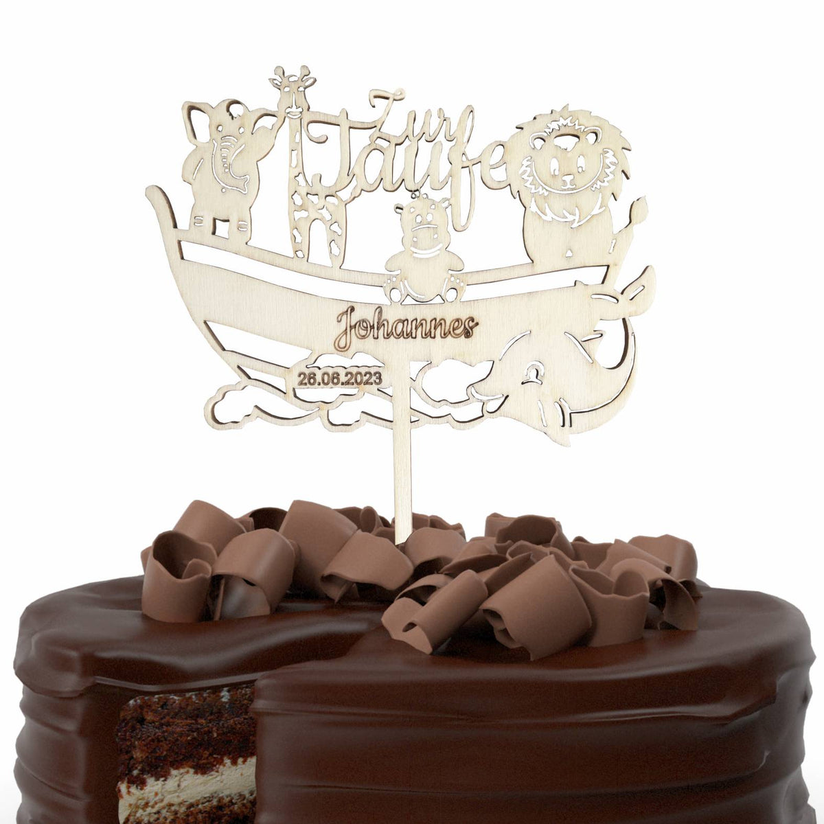 CAKE TOPPER  Taufe "Arche Noah" mit Wunschname und Datum personalisiert  - Tortendeko & Kuchendeko - FOTOFOL