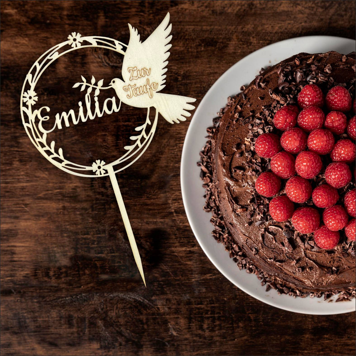 CAKE TOPPER  Taufe Wunschname personalisiert  - Tortendeko & Kuchendeko - FOTOFOL