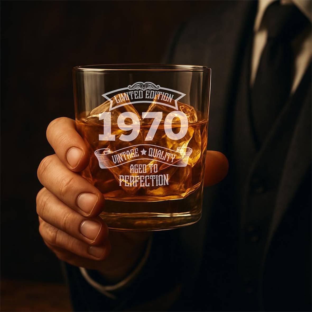 Personalisiertes Whiskey Glas "Limited Edition" mit  Geburtsjahr - FOTOFOL